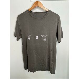 Off-White Vintage Paint Short Sleeve Shirt | Medium in Gray